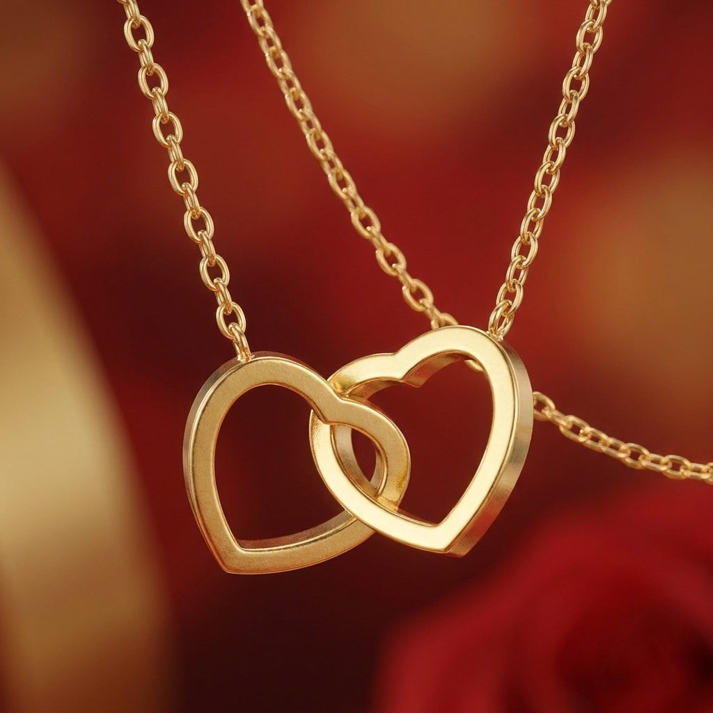 Romantic Heart Bear Necklace & Eternal Rose Gift Set