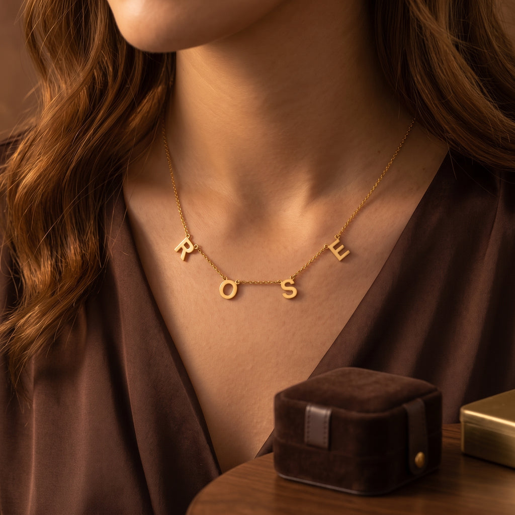 Personalized Initial Necklace – Dainty Gold Letter Necklace