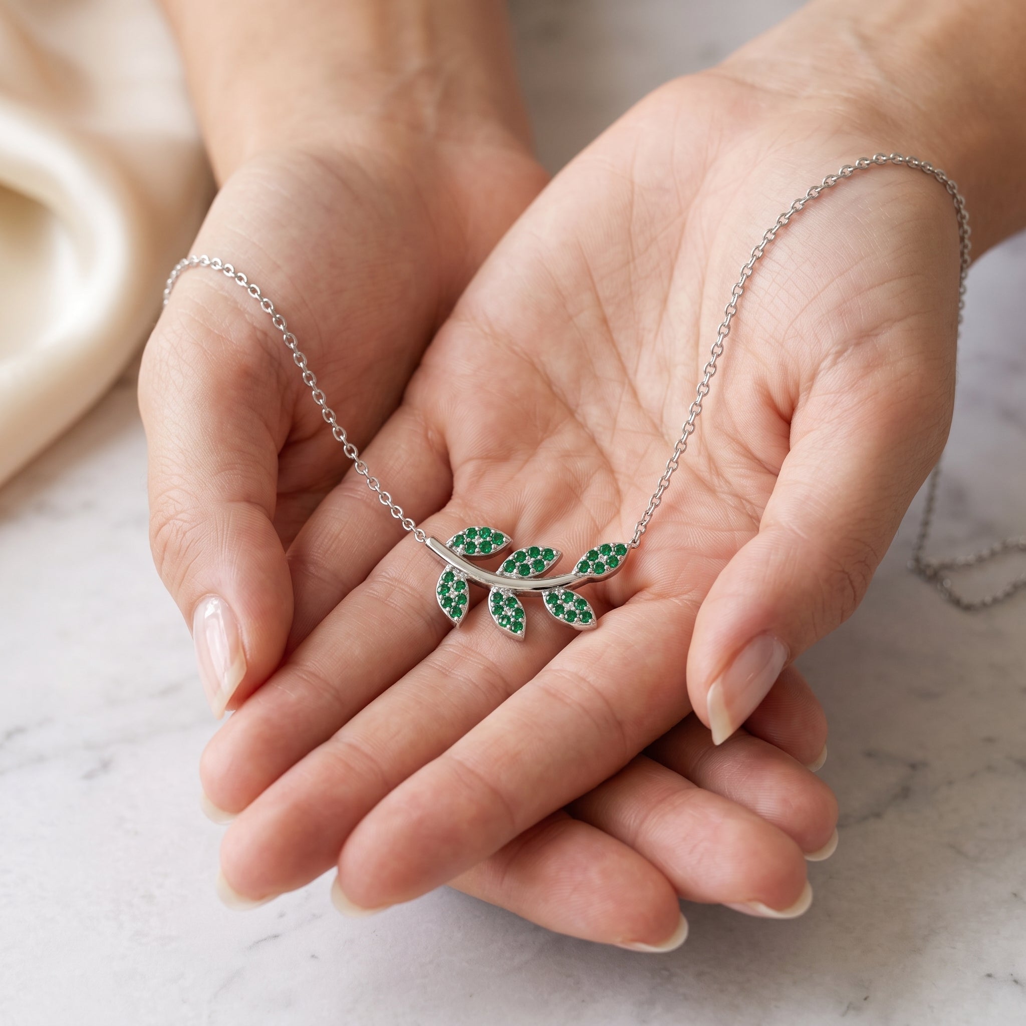 18K Gold Plated Olive Branch Necklace, Dainty Leaf Pendant, Boho Minimalist Nature Jewelry, Everyday Layering Necklace, Elegant Gift for Her