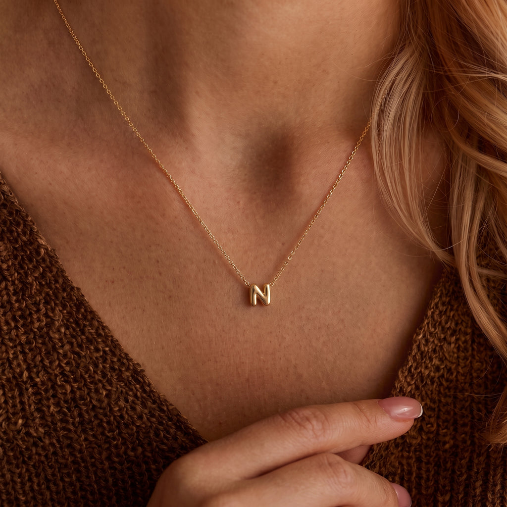 Personalized Balloon Initial Name Necklace