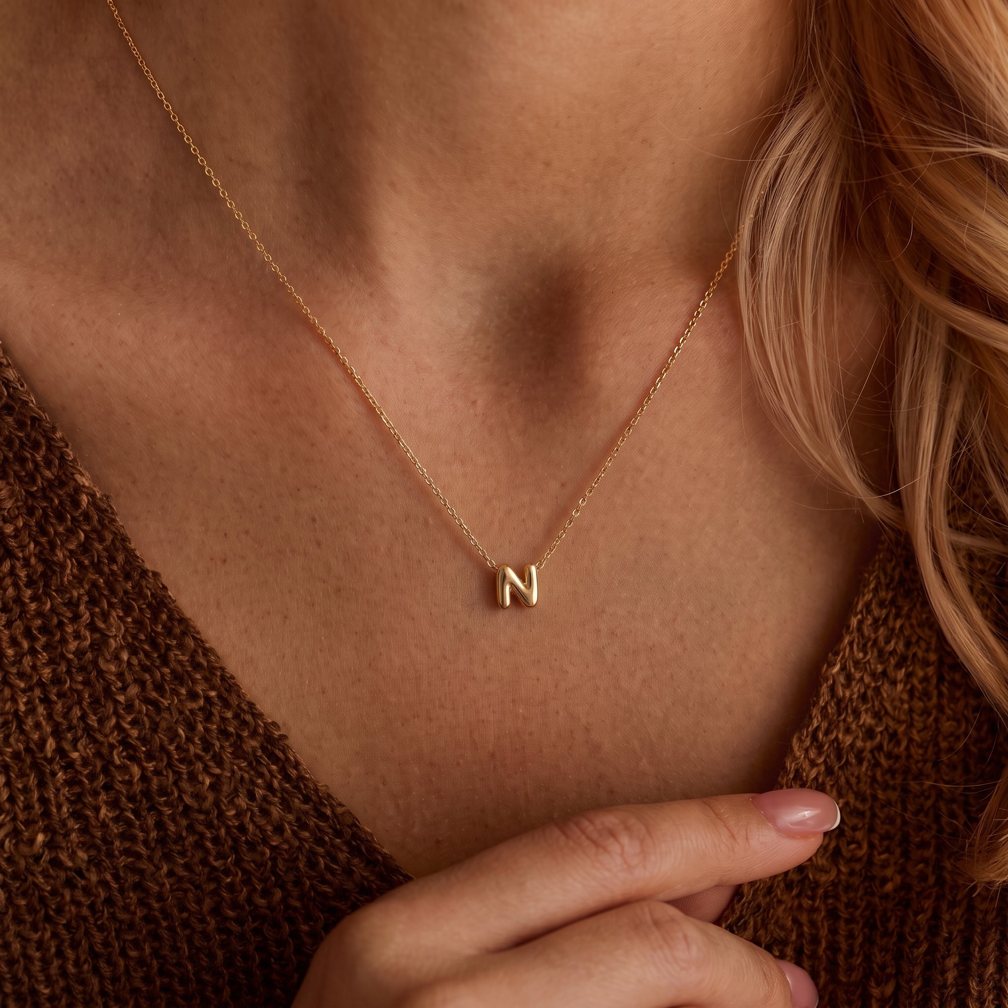 Personalized Balloon Initial Name Necklace