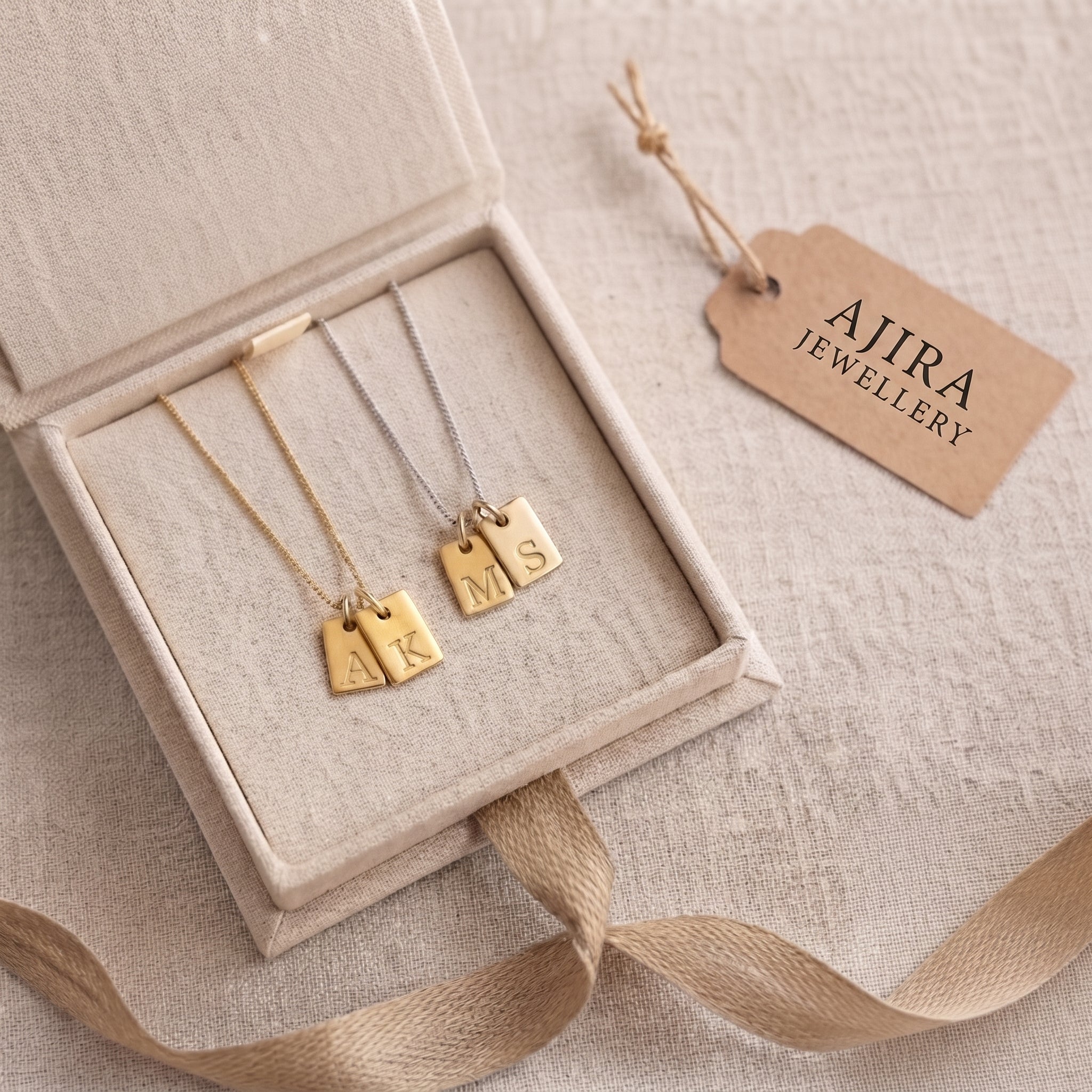 Personalized Initial Necklace | Custom Engraved Letter Pendant with Box Chain