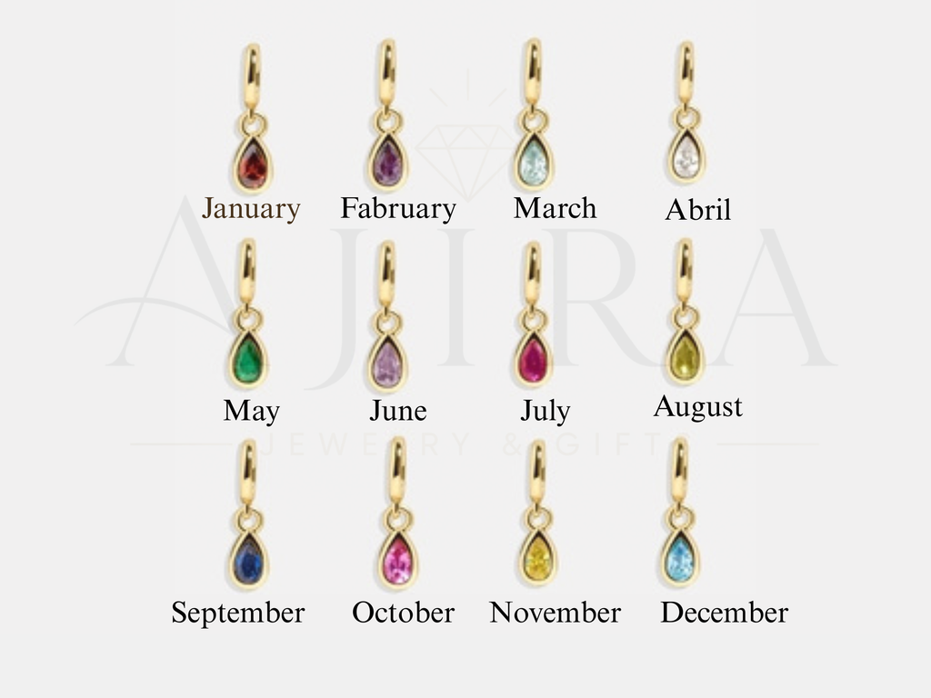 Personalized Birthstone Initial Necklace – Custom Gold Letter Pendant