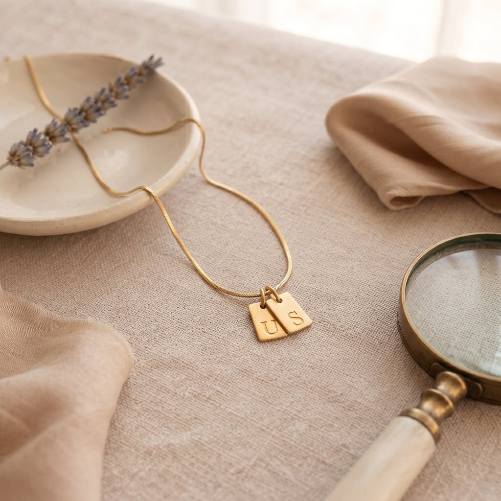 Personalized Initial Necklace | Custom Engraved Letter Pendant with Box Chain