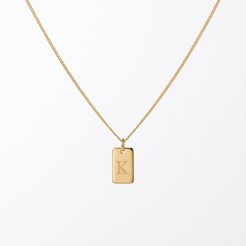 Personalized Initial Necklace | Custom Engraved Letter Pendant with Box Chain