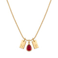 Personalized Birthstone Initial Necklace – Custom Gold Letter Pendant