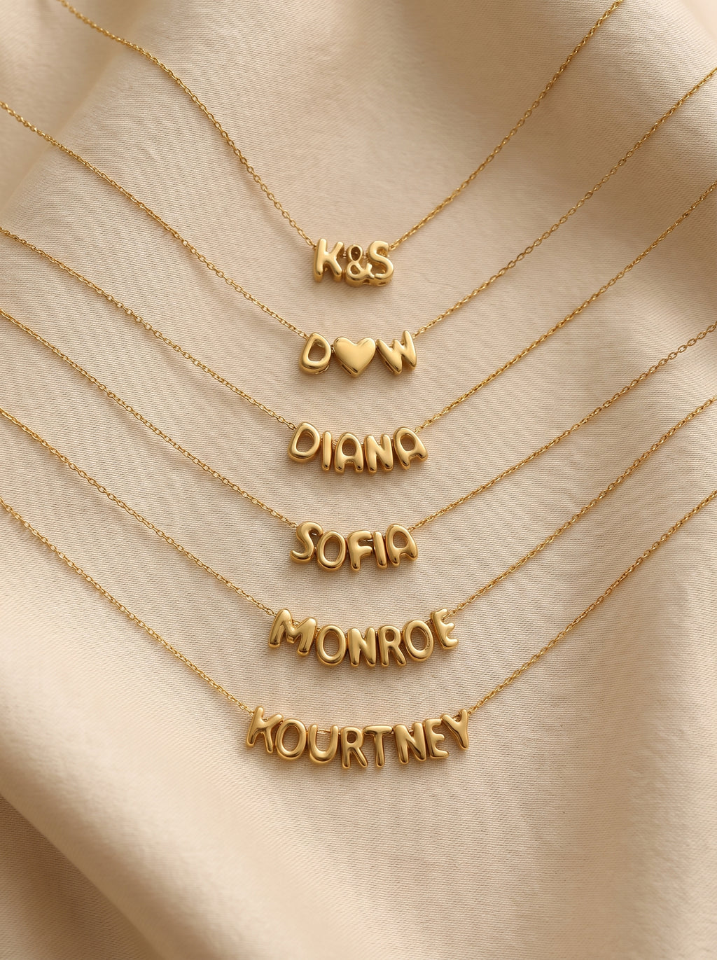 Personalized Balloon Initial Name Necklace